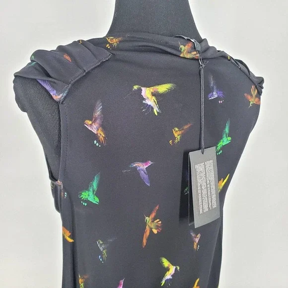 NEW Alexander McQueen SZ XS Black Butterfly Ruched Cocktail Dress 2012 Bodycon - Picture 7 of 12